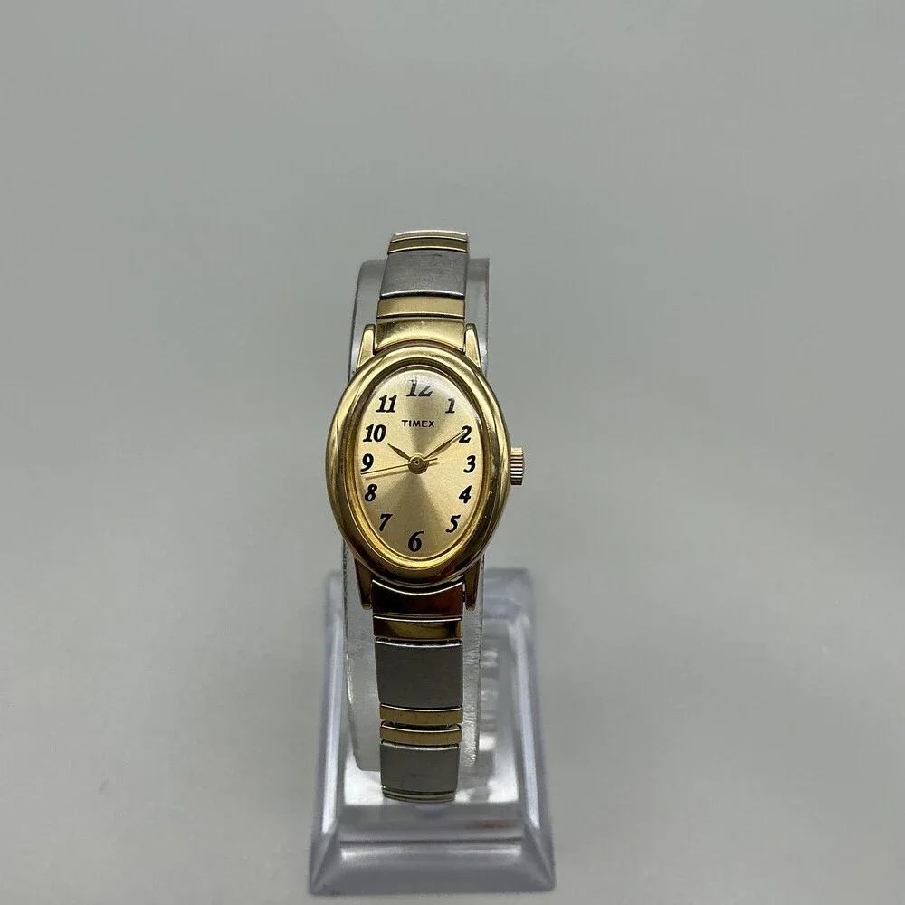 Timex Cavatina T2M443 Womens Watch 18mm Two Tone Bracelet New Battery
